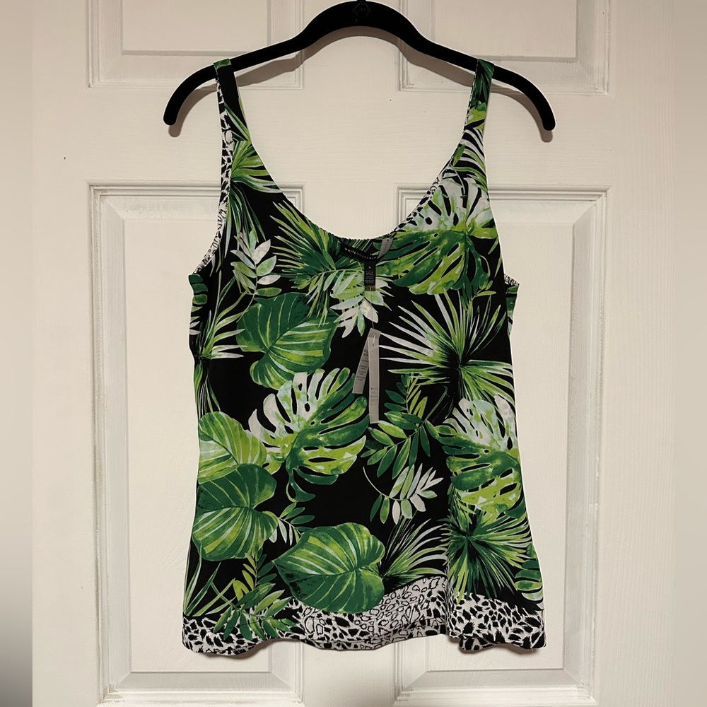 White House Black Market The Ultimate Reversible top Small Hot Spots Black /ECRU